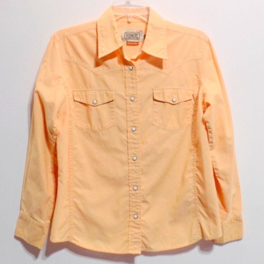C.E. Schmidt Women’s Western Orange Long Sleeve Pearl Snap Shirt – Size: Medium